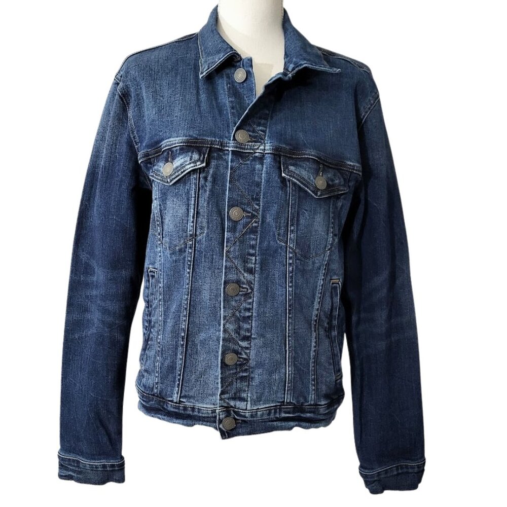 AMERICAN EAGLE Denim Blue Jean Jacket With Pockets - Men's Size S